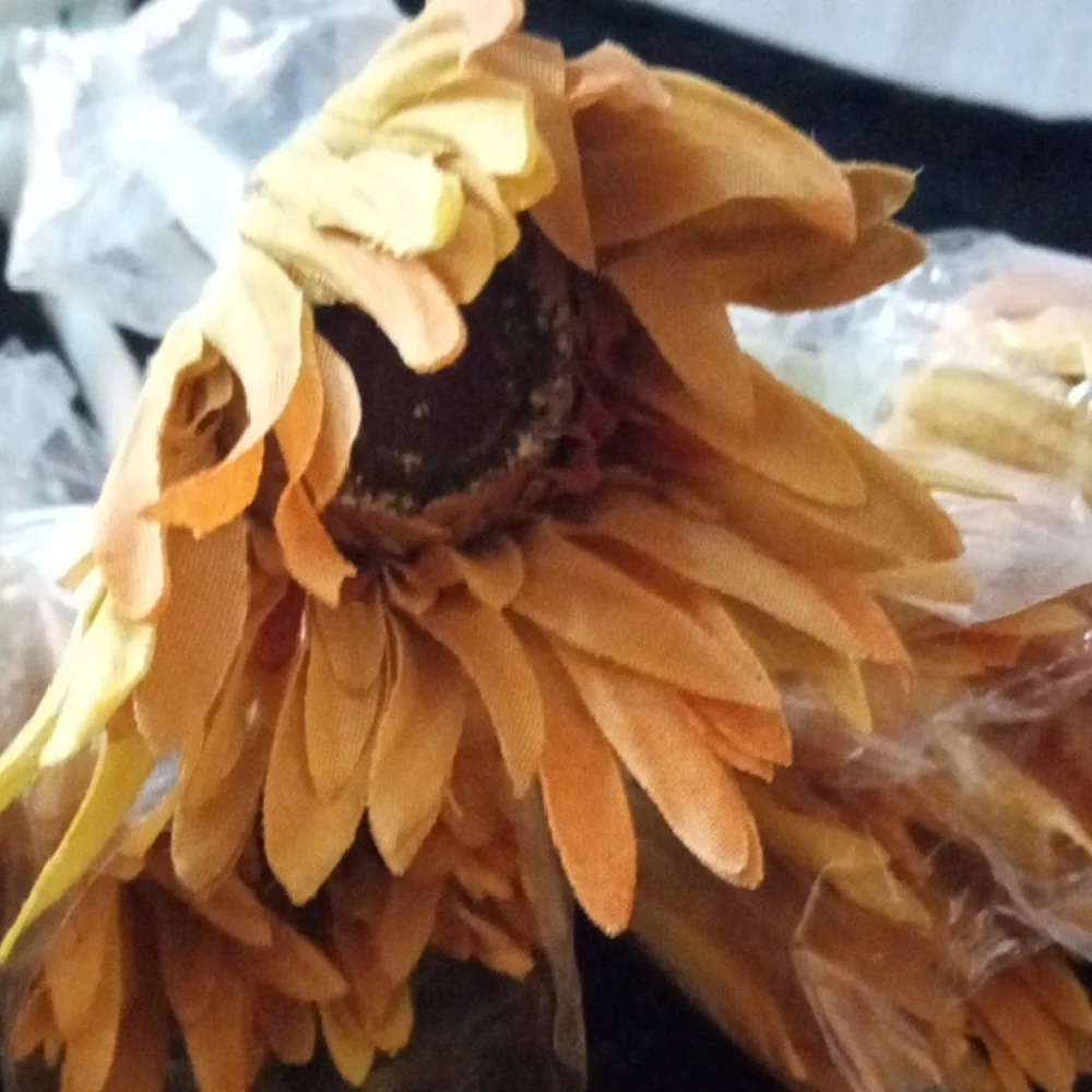 1 DOZ. Very Light Orange with gentle blend of Green Gerbera Daisy Faux Floral